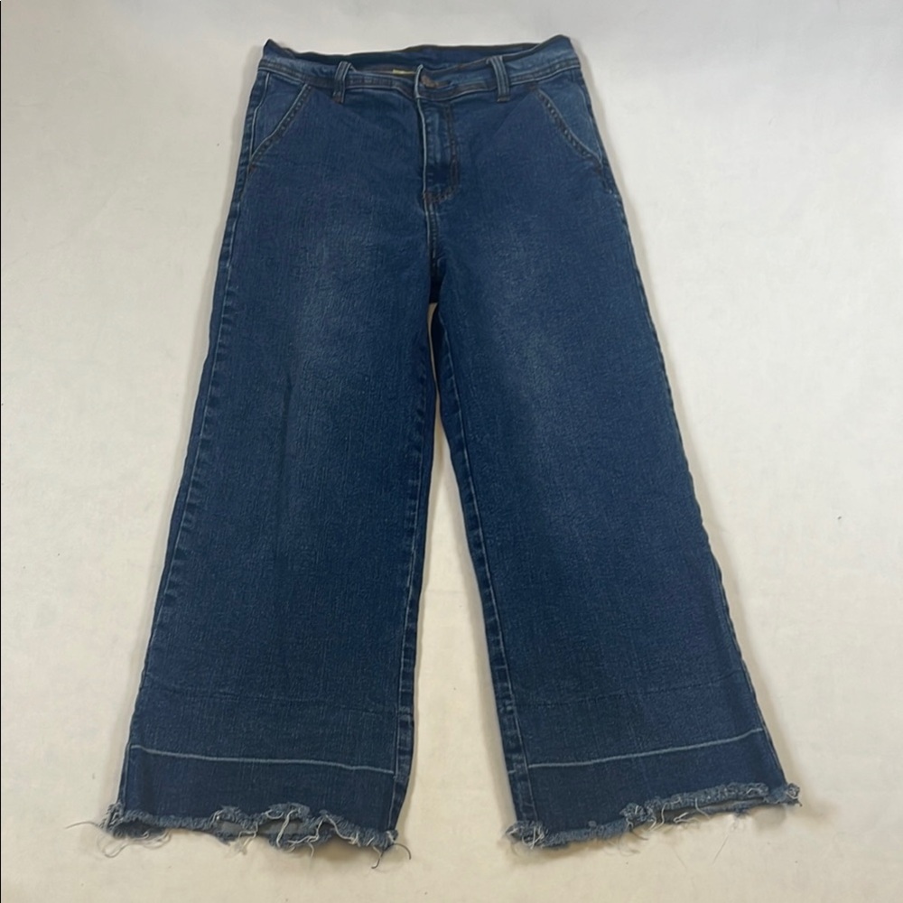 Gianni Bini High-Rise Wide-Leg Cropped Jeans 26